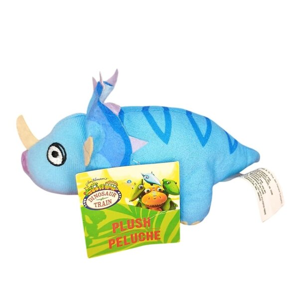 Jim Hensons Dinosaur Train Triceratops Plush Toy 7" Blue With Tags‎ - Picture 1 of 6